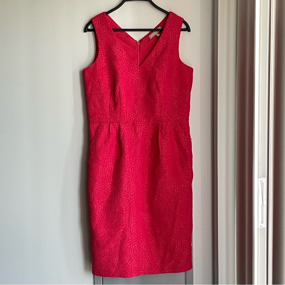 BANANA REPUBLIC Red Jacquard Dress